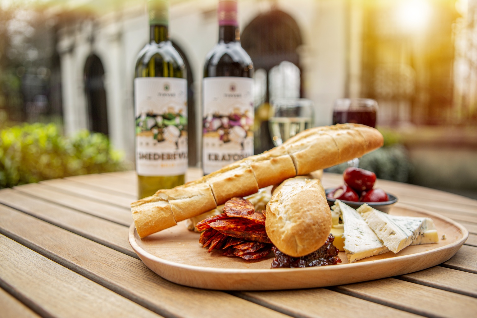 London wine tasting and cheese board experience on our terrace or cellar